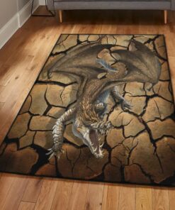 Fantasy Animal Washable Area Rugs, Dragon Rug, Dragon Area Rug, Dragon Themed Rugs, Gift For Dragon Lovers, Personalized Rug, Carpet For Living Room, Bedding Room Home Decor DG112