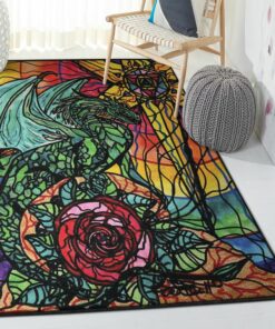 Fantasy Animal Washable Rugs, Dragon Rug, Dragon Area Rug, Dragon Themed Rugs, Gift For Dragon Lovers, Personalized Rug, Carpet For Living Room, Bedding Room Home Decor DG69