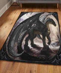Fantasy Animal Washable Rugs, Dragon Rug, Dragon Area Rug, Dragon Themed Rugs, Gift For Dragon Lovers, Personalized Rug, Carpet For Living Room, Bedding Room Home Decor DG76