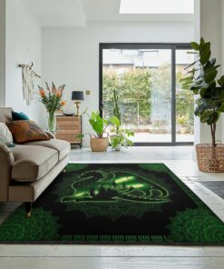 Fantasy Animal Washable Rugs, Green Dragon Rug, Dragon Area Rug, Dragon Themed Rugs, Gift For Dragon Lovers, Personalized Rug, Carpet For Living Room, Bedding Room Home Decor DG166