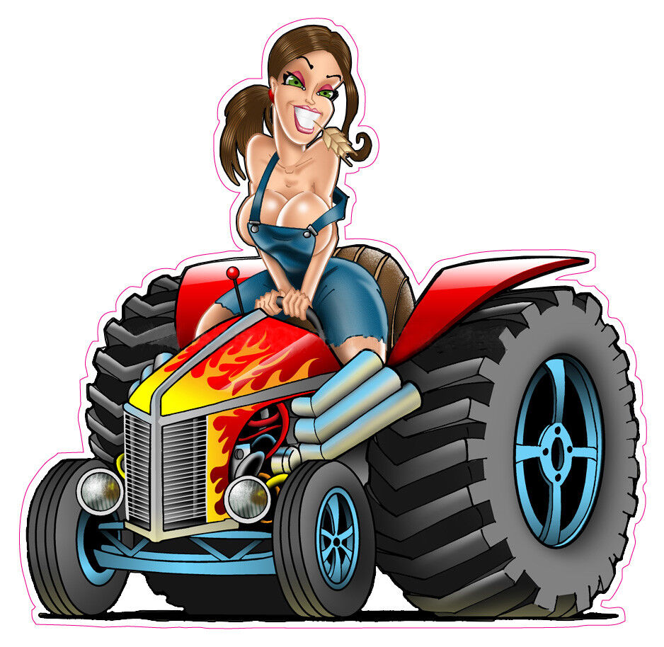 Farmers Girl Pin Up Girl Vinyl Decals Stickers