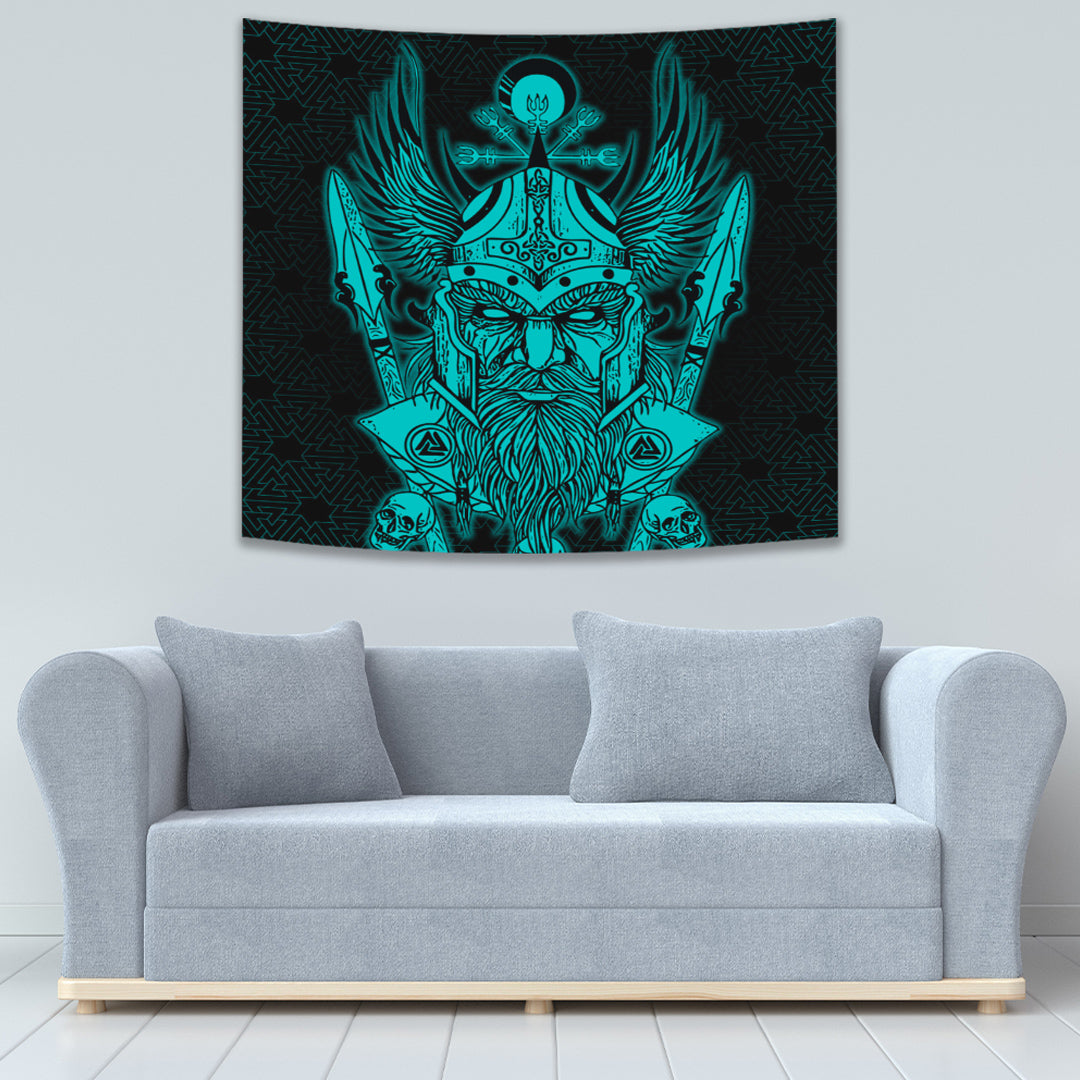 Fenrir Ragnarok Cyan Tapestry for Wall Décor