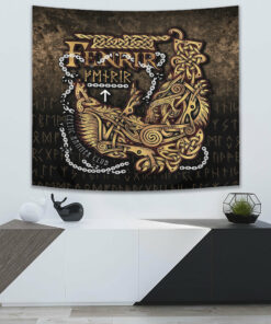 Fenrir Ragnarok Viking Monster Wolf Tapestry Wall Décor