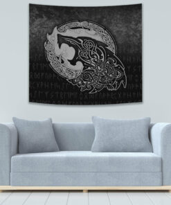 Fenrir Viking 3D Tattoo Special Version Tapestry for Wall Décor