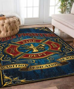 Fire Department Logo Rugs, Firefighter Area Rug, Fireman Carpet Gifts for Dad, Son, Fireman, Firefighter Lovers