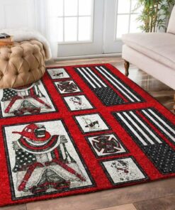 Firefighter And Equip The Fireman Rugs, Firefighter Area Rug, Fireman Carpet Gifts for Dad, Son, Fireman, Firefighter Lovers