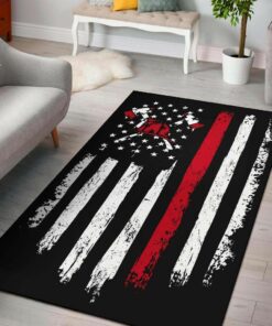 Firefighter Axe Flag American Rugs, Firefighter Area Rug, Fireman Carpet Gifts for Dad, Son, Fireman, Firefighter Lovers