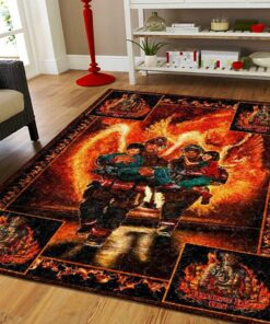 Firefighter Bring It on Rugs, Firefighter Area Rug, Fireman Carpet Gifts for Dad, Son, Fireman, Firefighter Lovers