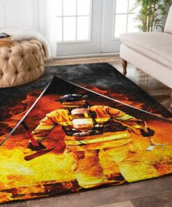 Firefighter Fireman Rugs, Firefighter Area Rug, Fireman Carpet Gifts for Dad, Son, Fireman, Firefighter Lovers