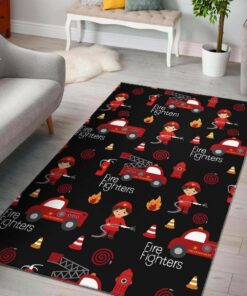 Firefighter Meme Funny Rugs, Firefighter Area Rug, Fireman Carpet Gifts for Dad, Son, Fireman, Firefighter Lovers