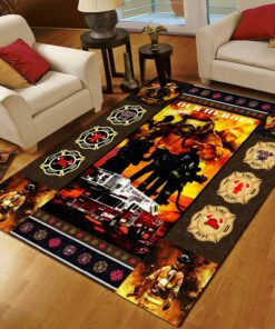 Firefighter Our Heroes Rugs, Firefighter Area Rug, Fireman Carpet Gifts for Dad, Son, Fireman, Firefighter Lovers