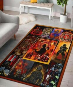 Firefighter Zla Rug Rugs, Firefighter Area Rug, Fireman Carpet Gifts for Dad, Son, Fireman, Firefighter Lovers