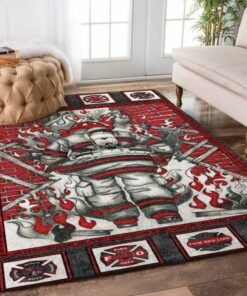Firefighter of Life Rugs, Firefighter Area Rug, Fireman Carpet Gifts for Dad, Son, Fireman, Firefighter Lovers