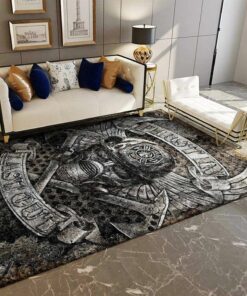 First in Last Out Firefighter Rugs, Firefighter Area Rug, Fireman Carpet Gifts for Dad, Son, Fireman, Firefighter Lovers