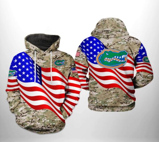 Florida Gators Ncaa Us Flag Camo Veteran 3D All Over Print Hoodie, Zip-Up Hoodie