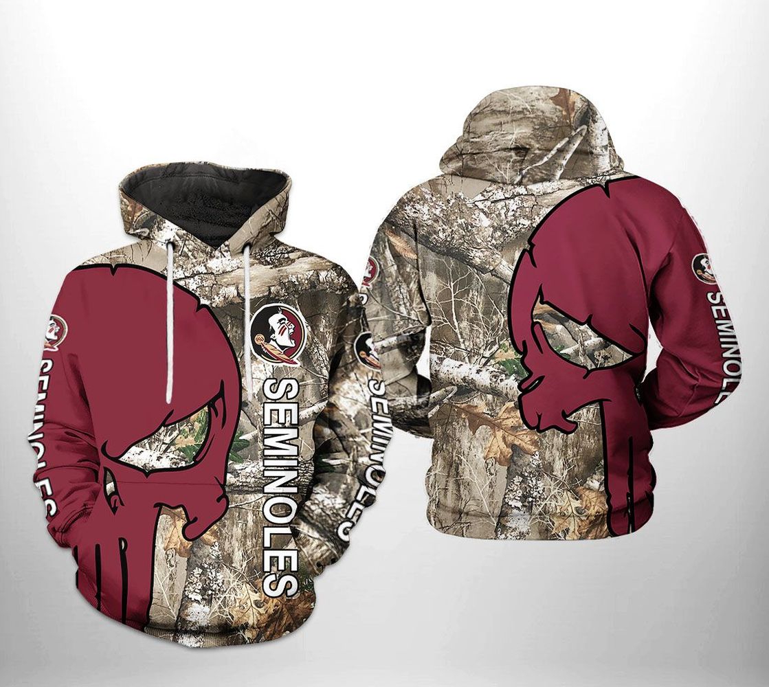 Florida State Seminoles Hoodie Camo Veteran Hunting 3D All Over Print Zip Hoodie Gifts For Ncaa Fans
