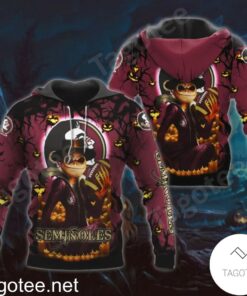 Florida State Seminoles Jack Skellington Halloween 3D All Over Print Zip Hoodie Gifts For Ncaa Fans