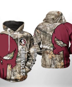 Florida State Seminoles Ncaa Camo Veteran Hunting 3D All Over Print Hoodie, Zip-Up Hoodie