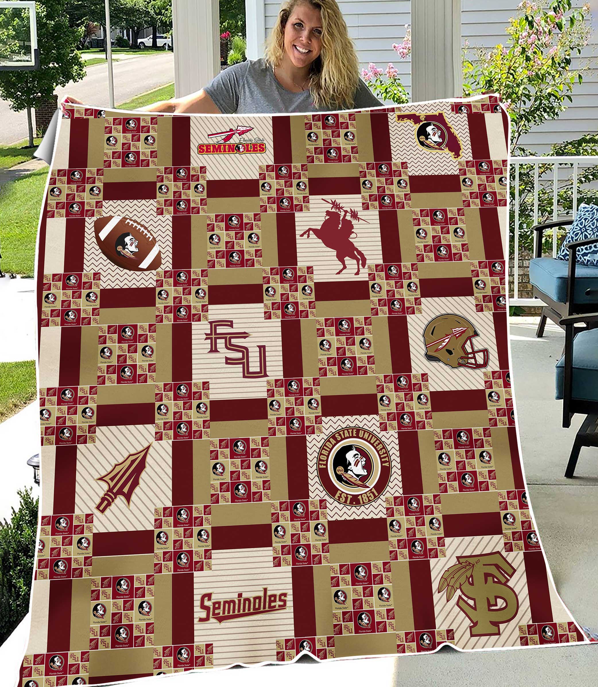 Florida State Seminoles Sherpa Fleece Blanket Gifts for NCAA Fans