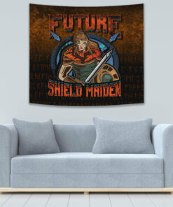 Future ShieldMaiden Viking Style Tapestry for Wall Décor