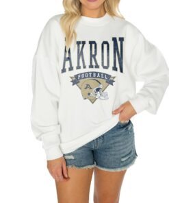 Gameday Couture Akron Zips Good Vibes Premium Fleece Drop Shoulder Pullover Sweatshirt