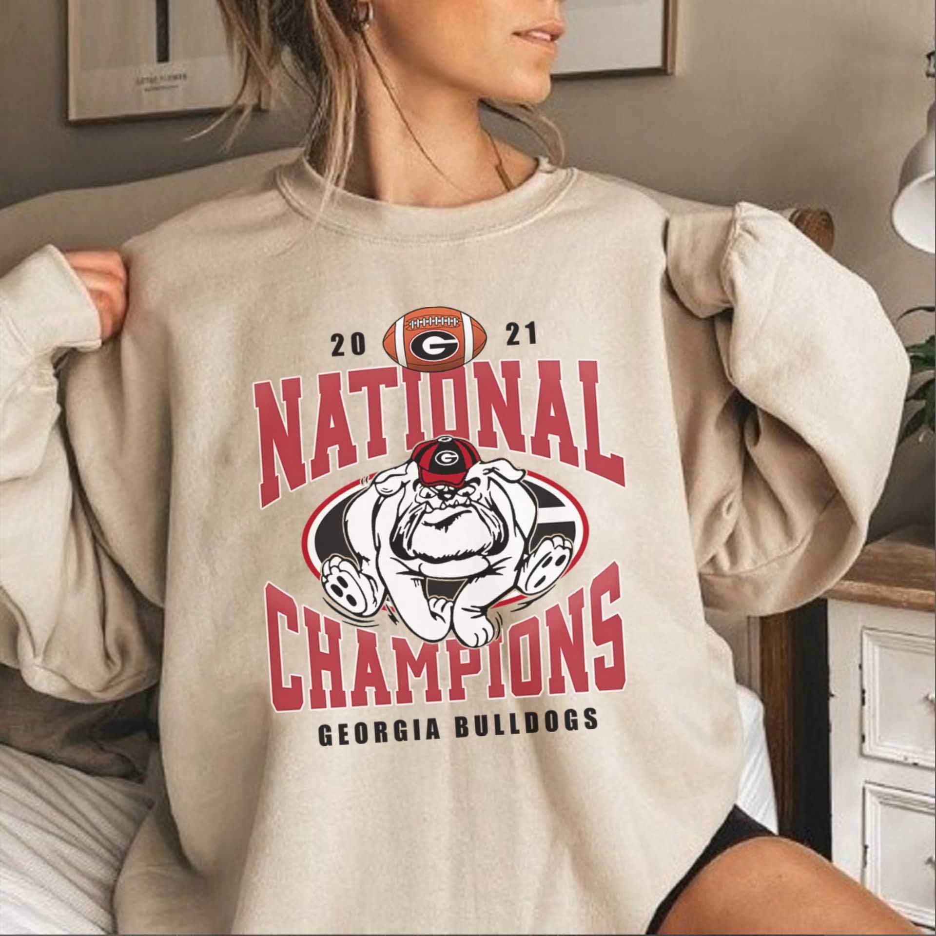 Georgia Bulldogs 2021 National Championship Vintage Style Hoodie Sweatshirt Shirt