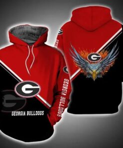 Georgia Bulldogs Fire Eagle 3D All Over Print Zip Hoodie Gifts For Ncaa Fans