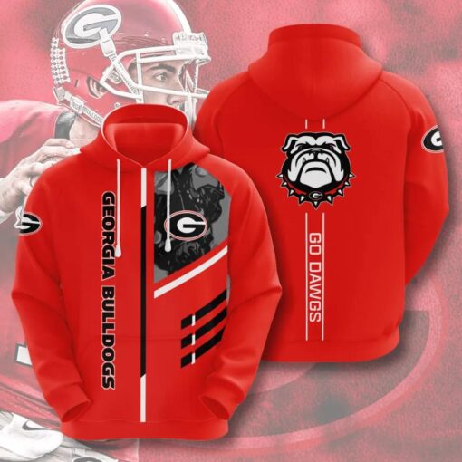 Georgia Bulldogs Go Dawgs American Football 3D All Over Print Zip Hoodie Gifts For Ncaa Fans