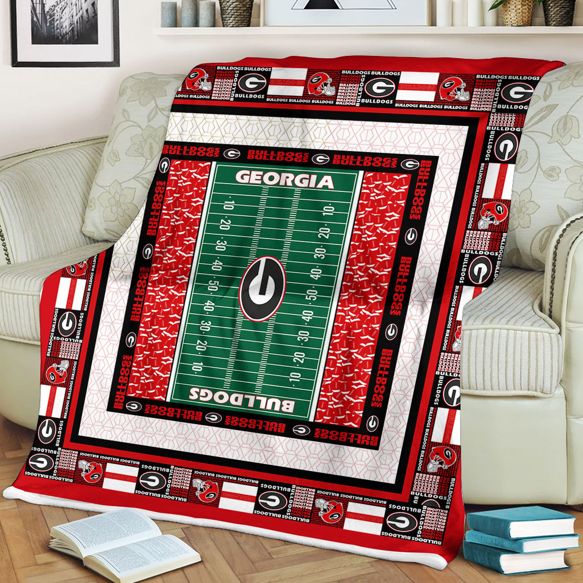 Georgia Bulldogs Sherpa Fleece Blanket College Student Gift