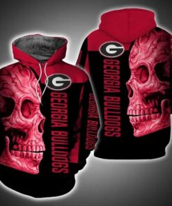 Georgia Bulldogs Skull Art For Fan 3D All Over Print Zip Hoodie Gifts For Ncaa Fans