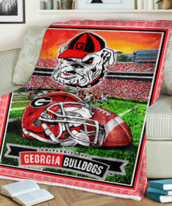 Georgia Bulldogs University Sherpa Fleece Blanket Gifts for NCAA Fans