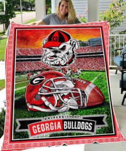 Georgia Bulldogs University Sherpa Fleece Blanket Gifts for NCAA Fans