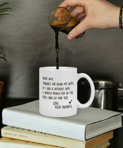 Gift For Wife From Husband, Dear Wife Thanks For Being My Wife Coffee Mug, Coffee Mug For Wife, Valentine's Day Birthday Mothers Day Christmas Gifts For Wife, Wife Gifts
