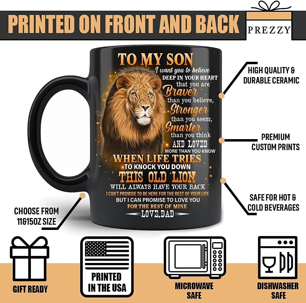 Gift To My Son From Dad Never Forget That I Love You Coffee Mug 15 Oz Black