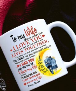 Gifts For Wife From Husband On Wedding Anniversary, Birthday, Mothers Day Or Christmas - To My Wife I Wish I Could Turn Back The Clock, Wifey Hers Coffee Cup
