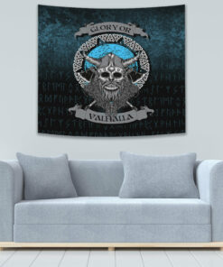 Glory or Valhalla Viking Skull Tapestry for Wall Décor