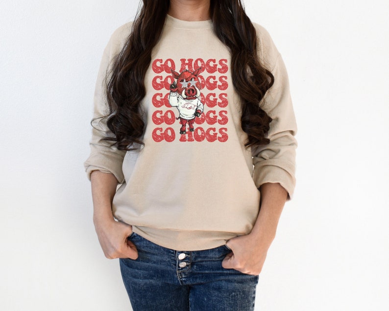 Go Hogs Sweatshirt, Arkansas Crewneck, Arkansas Razorbacks Sweater, Woo Pig Sooie Crewneck, University of Arkansas Sweatshirt, Football Tee, Hoodie