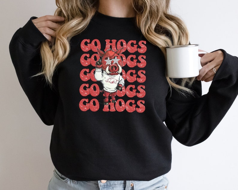 Go Hogs Sweatshirt, Arkansas Crewneck, Arkansas Razorbacks Sweater, Woo Pig Sooie Crewneck, University of Arkansas Sweatshirt, Football Tee, Hoodie