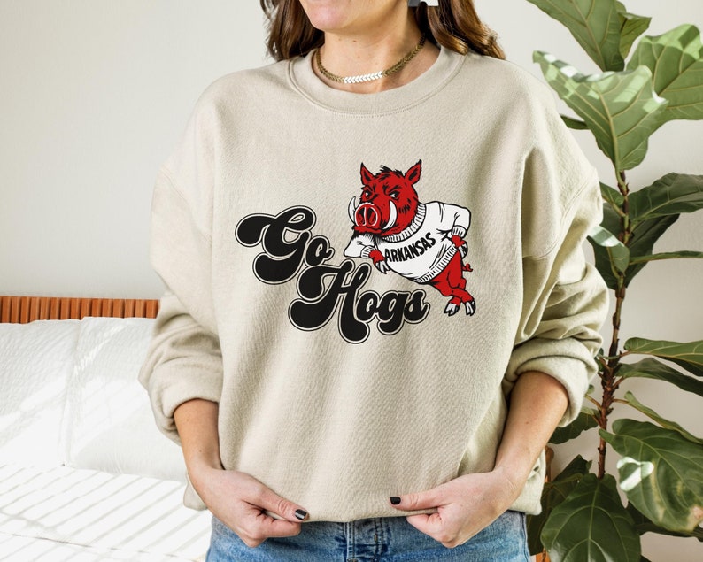Go Hogs Sweatshirt, Razorback Crewneck, Arkansas Razorbacks Sweater, Vintage Razorback Sweatshirt, Woo Pig Sooie Pullover, Sec Crewneck Sweatshirt, Hoodie, Shit