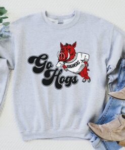 Go Hogs Sweatshirt, Razorback Crewneck, Arkansas Razorbacks Sweater, Vintage Razorback Sweatshirt, Woo Pig Sooie Pullover, Sec Crewneck Sweatshirt, Hoodie, Shit