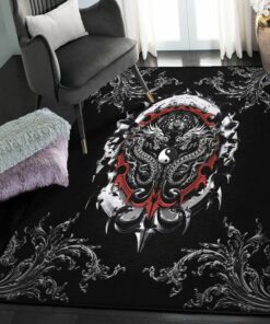 Gothic Sculpture Large Area Rugs, Dragon Gothic Art Printed Rug, Dragon Area Rug, Dragon Themed Rugs, Gift For Dragon Lovers, Personalized Rug, Carpet For Living Room, Bedding Room Home Decor DG143