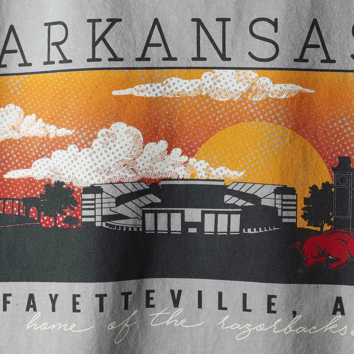 Gray Arkansas Razorbacks Comfort Colors Campus Scenery T-Shirt, Hogs Shirt Gifts For Razorbacks Fans, Arkansas Razorbacks Hoodie
