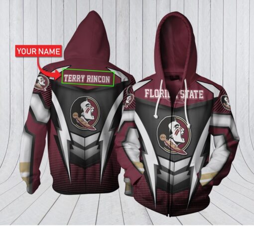Ha 3D07Ct039 Florida State Personalized 3D All Over Print Zip Hoodie Gifts For Ncaa Fans