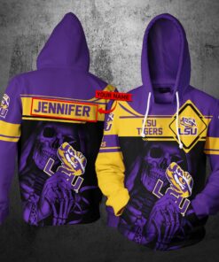 Ho43 Lsu Tigers Personalized 3D All Over Print Zip Hoodie Gifts For Ncaa Fans
