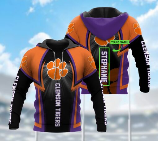 Ho81 Clemson Tigers 3D All Over Print Zip Hoodie Gifts For Ncaa Fans