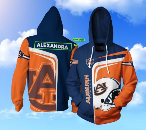 Ho84 Uburn Tigers 3D All Over Print Zip Hoodie Gifts For Ncaa Fans