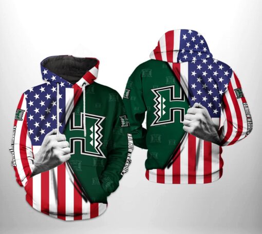 Hawaii Rainbow Warriors Ncaa Us Flag 3D All Over Print Hoodie, Zip-Up Hoodie