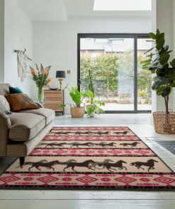 Horse Racing Indoor Outdoor Rugs, Rustic Horse Rug, Rustic Rug, Rustic Lodge Area Rugs, Carpet for Living Room A38
