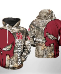 Houston Cougars Ncaa Camo Veteran Hunting 3D All Over Print Hoodie, Zip-Up Hoodie