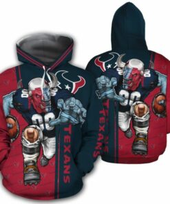 Houston Texans Hoodies Mascot 3D Ultra Cool Gifts for Fans
